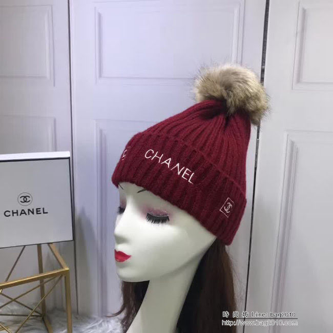 CHANEL香奈兒 專櫃新品 火爆經典百搭款 刺繡針織帽 LLWJ6632